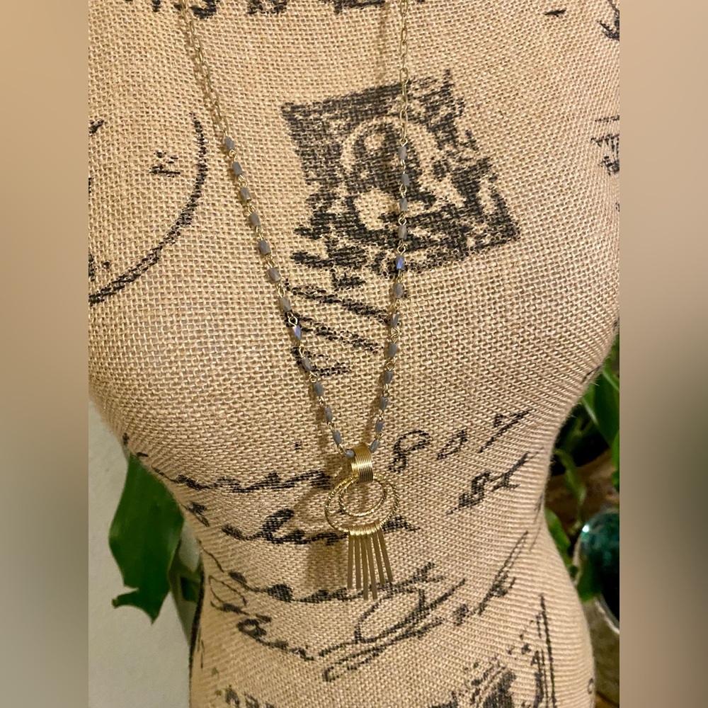 Plunder Design Necklace simple Gold with grey accent November 2020 Necklace